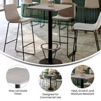 Plateau de table rectangulaire en stratifié 61 x 76 cm Flash Furniture avec pied de table rond de 46 cm de hauteur de bar et repose-pieds