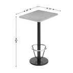 Plateau de table rectangulaire en stratifié 61 x 76 cm Flash Furniture avec pied de table rond de 46 cm de hauteur de bar et repose-pieds