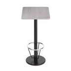 Plateau de table rectangulaire en stratifié 61 x 76 cm Flash Furniture avec pied de table rond de 46 cm de hauteur de bar et repose-pieds