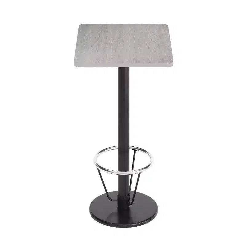 Plateau de table rectangulaire en stratifié 61 x 76 cm Flash Furniture avec pied de table rond de 46 cm de hauteur de bar et repose-pieds