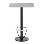 Plateau de table rectangulaire en stratifié 61 x 76 cm Flash Furniture avec pied de table rond de 46 cm de hauteur de bar et repose-pieds