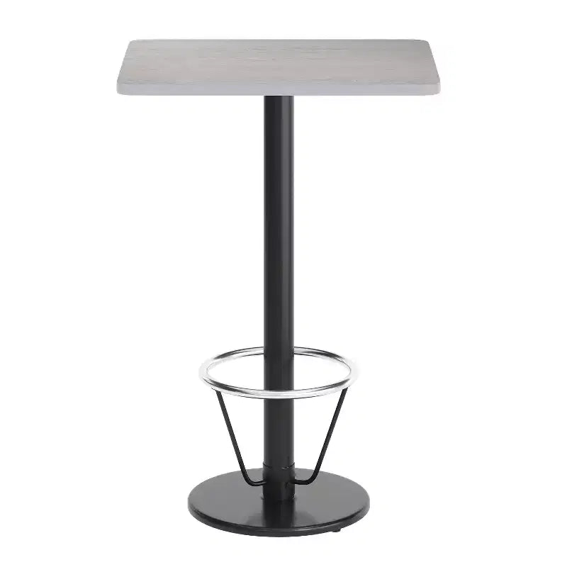Plateau de table rectangulaire en stratifié 61 x 76 cm Flash Furniture avec pied de table rond de 46 cm de hauteur de bar et repose-pieds