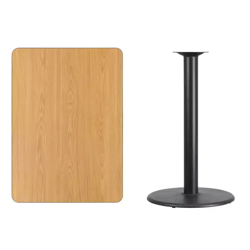 Plateau de table rectangulaire stratifié Flash Furniture 76 x 107 cm avec pied de table rond hauteur bar 61 cm
