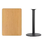Plateau de table rectangulaire stratifié Flash Furniture 76 x 107 cm avec pied de table rond hauteur bar 61 cm