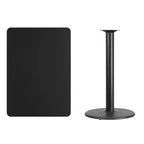 Plateau de table rectangulaire stratifié Flash Furniture 76 x 107 cm avec pied de table rond hauteur bar 61 cm