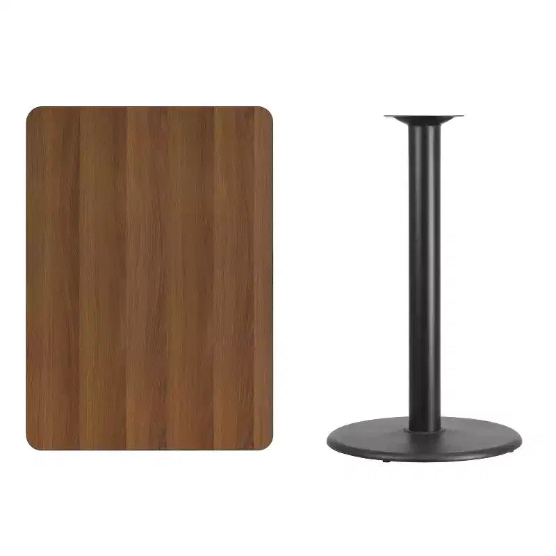 Plateau de table rectangulaire stratifié Flash Furniture 76 x 107 cm avec pied de table rond hauteur bar 61 cm