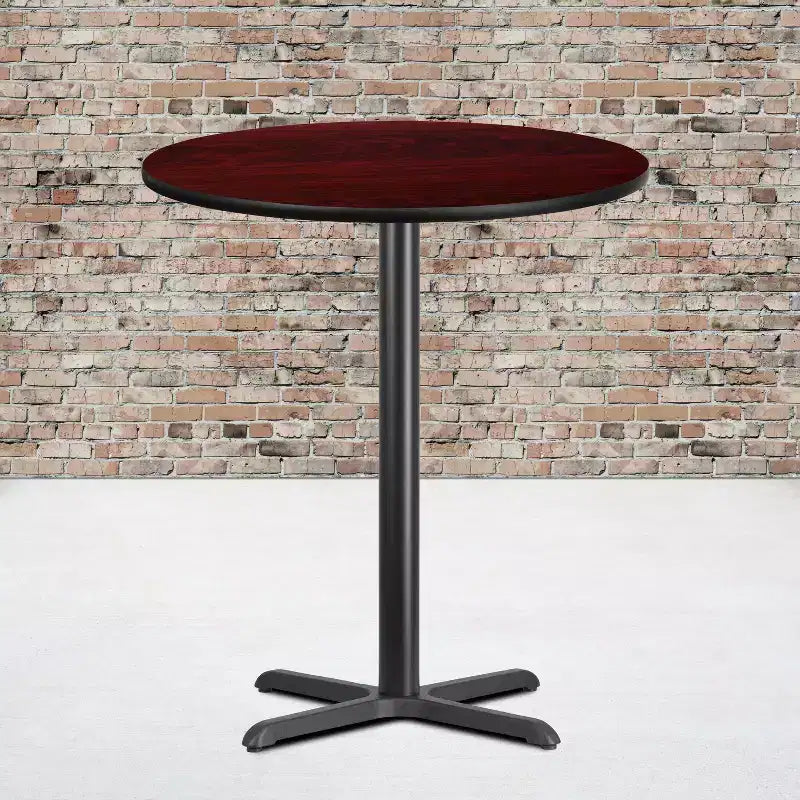 Dessus de table rond stratifié Flash Furniture de 36 po avec base de table hauteur bar de 30 po x 30 po