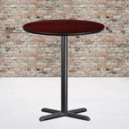 Dessus de table rond stratifié Flash Furniture de 36 po avec base de table hauteur bar de 30 po x 30 po