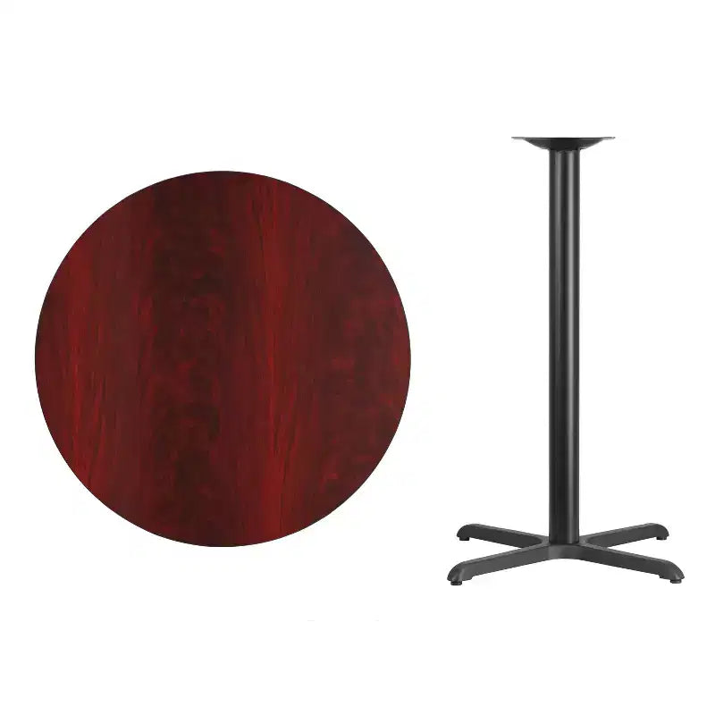 Dessus de table rond stratifié Flash Furniture de 36 po avec base de table hauteur bar de 30 po x 30 po