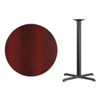 Dessus de table rond stratifié Flash Furniture de 36 po avec base de table hauteur bar de 30 po x 30 po