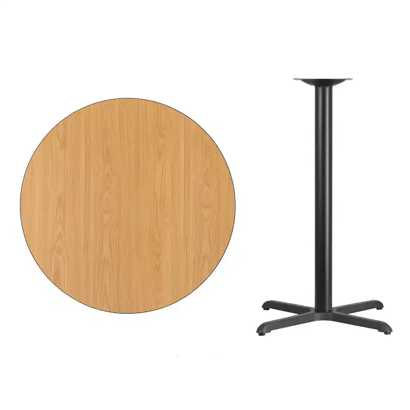 Dessus de table rond stratifié Flash Furniture de 36 po avec base de table hauteur bar de 30 po x 30 po
