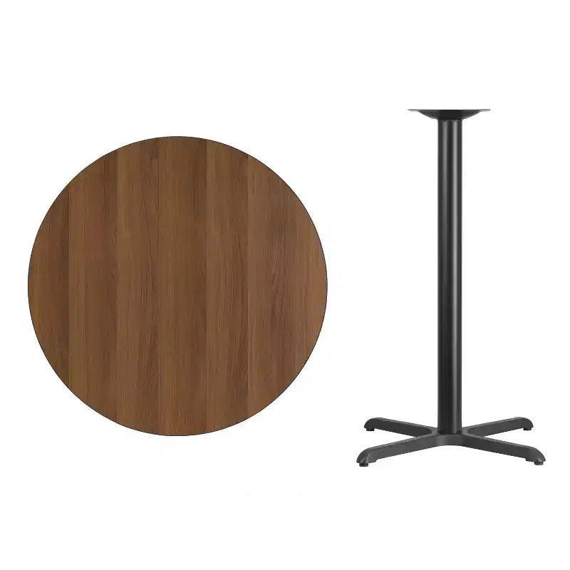 Dessus de table rond stratifié Flash Furniture de 36 po avec base de table hauteur bar de 30 po x 30 po