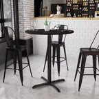 Dessus de table rond stratifié Flash Furniture de 36 po avec base de table hauteur bar de 30 po x 30 po