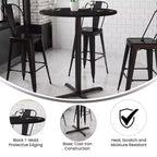 Dessus de table rond stratifié Flash Furniture de 36 po avec base de table hauteur bar de 30 po x 30 po