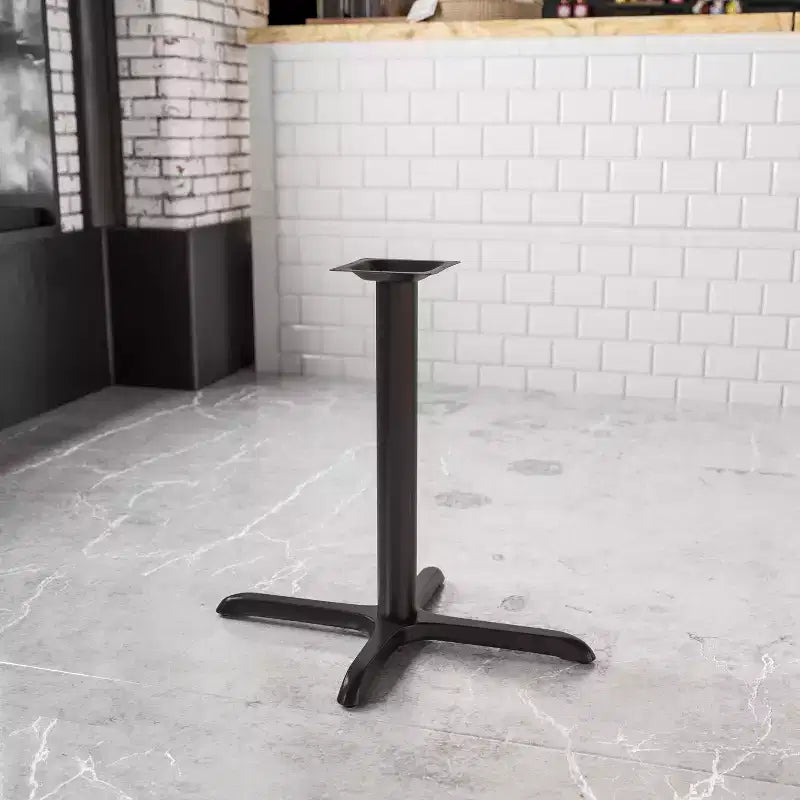 Flash Furniture Beverly Piètement en X pour table de restaurant 23,75'' x 30'' avec colonne de 3'' de diamètre et hauteur de table