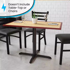 Flash Furniture Beverly Piètement en X pour table de restaurant 23,75'' x 30'' avec colonne de 3'' de diamètre et hauteur de table