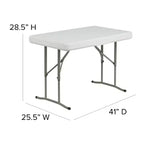 Ensemble de 3 bancs et tables pliantes portables en plastique Flash Furniture