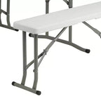 Ensemble de 3 bancs et tables pliantes portables en plastique Flash Furniture