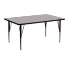 Flash Furniture Table d'activités rectangulaire en stratifié haute pression de 61 cm (24 po) de large x 122 cm (48 po) de long – Pieds courts réglables en hauteur