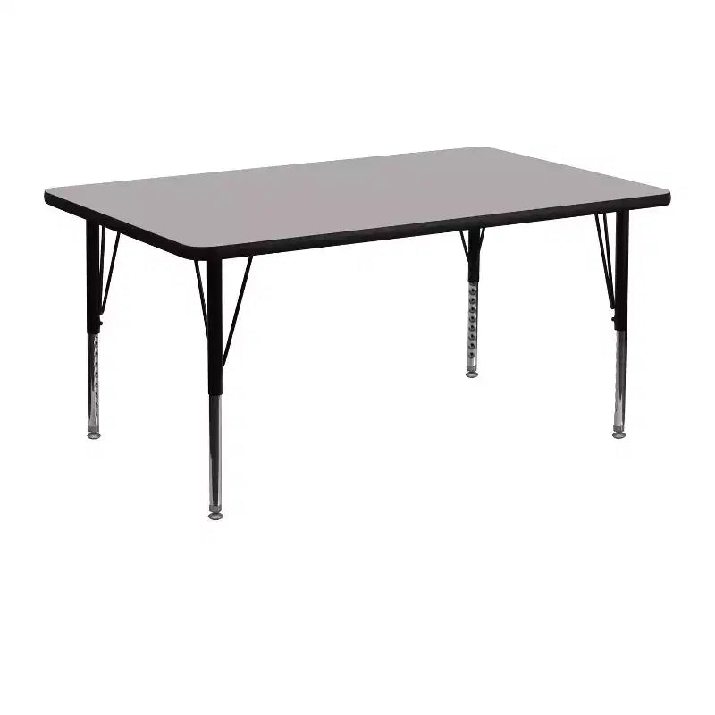 Flash Furniture Table d'activités rectangulaire en stratifié haute pression de 61 cm (24 po) de large x 122 cm (48 po) de long – Pieds courts réglables en hauteur