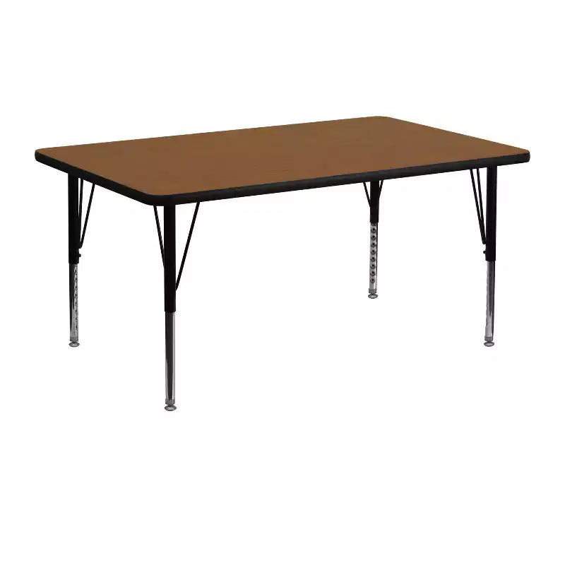 Flash Furniture Table d'activités rectangulaire en stratifié haute pression de 61 cm (24 po) de large x 122 cm (48 po) de long – Pieds courts réglables en hauteur