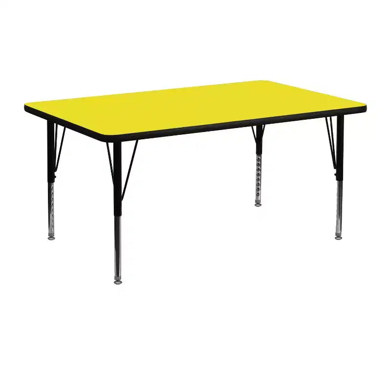Flash Furniture Table d'activités rectangulaire en stratifié haute pression de 61 cm (24 po) de large x 122 cm (48 po) de long – Pieds courts réglables en hauteur