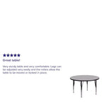 Flash Furniture Table d'activités ronde 42'' avec surface stratifiée - Pieds courts réglables en hauteur