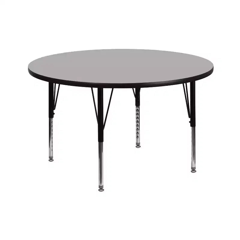 Flash Furniture Table d'activités ronde 42'' avec surface stratifiée - Pieds courts réglables en hauteur