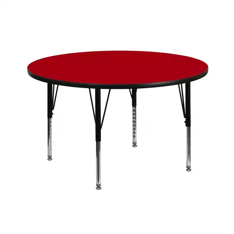 Flash Furniture Table d'activités ronde 42'' avec surface stratifiée - Pieds courts réglables en hauteur