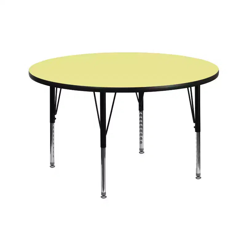 Flash Furniture Table d'activités ronde 42'' avec surface stratifiée - Pieds courts réglables en hauteur