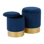 Ensemble de 2 poufs gigognes Marla Contemporary Glam - LumiSource