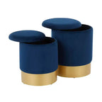 Ensemble de 2 poufs gigognes Marla Contemporary Glam - LumiSource