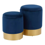Ensemble de 2 poufs gigognes Marla Contemporary Glam - LumiSource