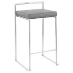 Ensemble de 2 tabourets de bar empilables contemporains Fuji - LumiSource