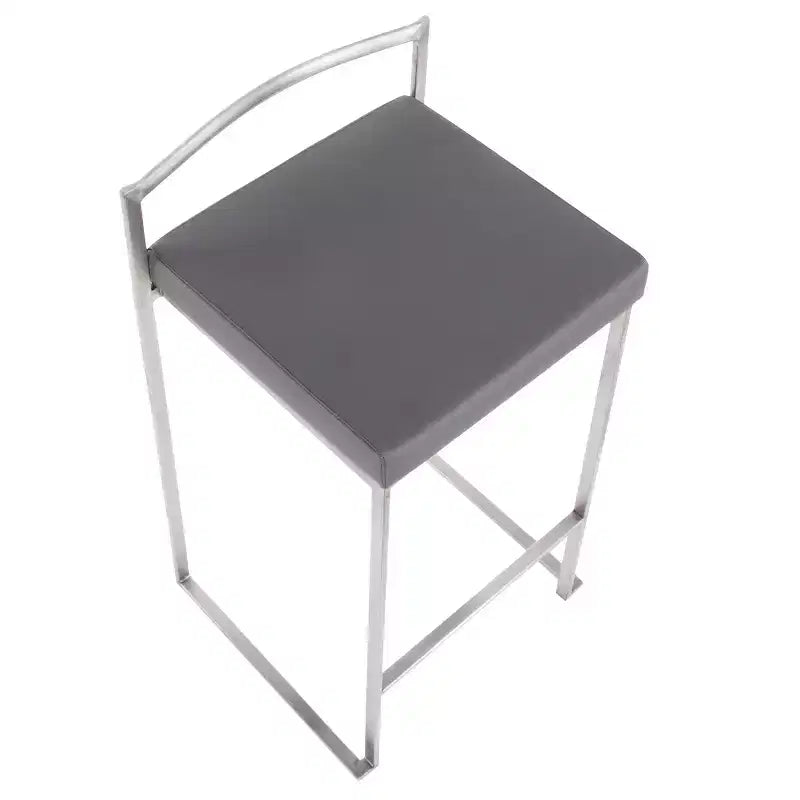 Ensemble de 2 tabourets de bar empilables contemporains Fuji - LumiSource