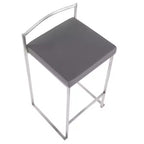 Ensemble de 2 tabourets de bar empilables contemporains Fuji - LumiSource