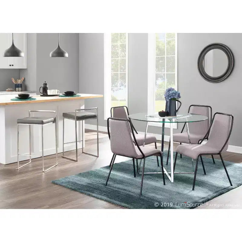 Ensemble de 2 tabourets de bar empilables contemporains Fuji - LumiSource