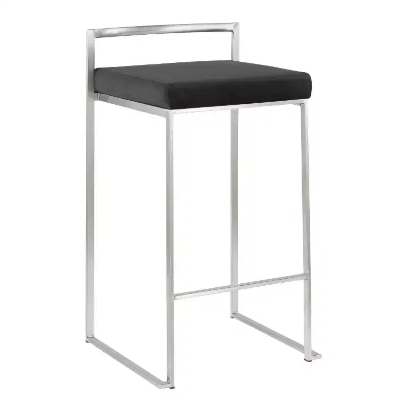 Ensemble de 2 tabourets de bar empilables contemporains Fuji - LumiSource