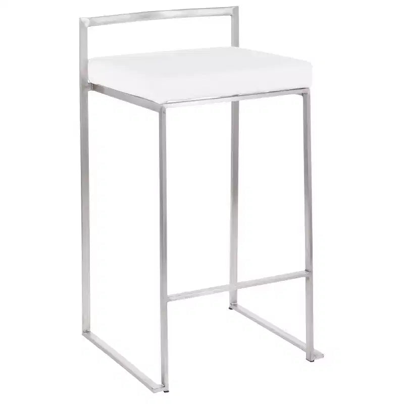 Ensemble de 2 tabourets de bar empilables contemporains Fuji - LumiSource