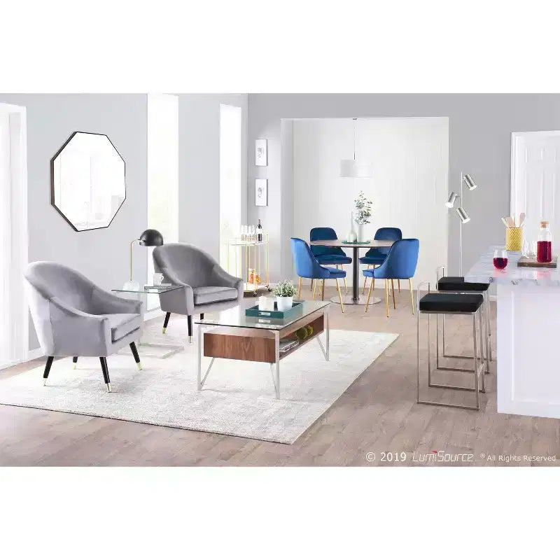 Ensemble de 2 tabourets de bar empilables contemporains Fuji - LumiSource