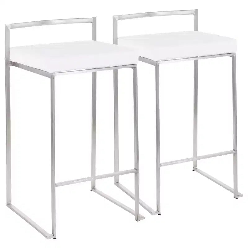 Ensemble de 2 tabourets de bar empilables contemporains Fuji - LumiSource