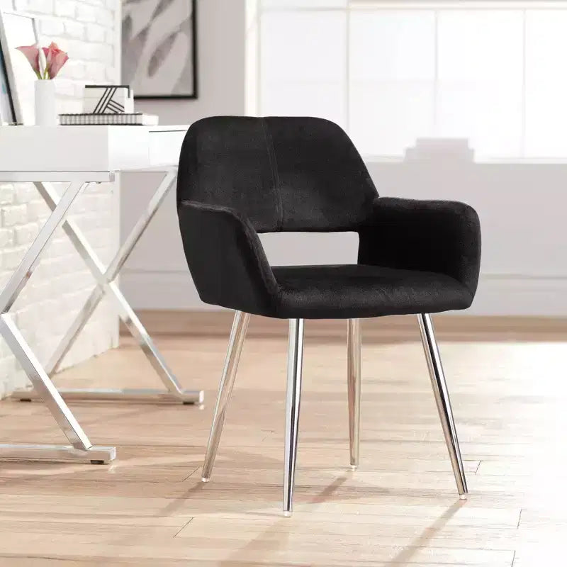 55 Downing Street Martin Chaise de salle à manger moderne en tissu noir