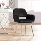 55 Downing Street Martin Chaise de salle à manger moderne en tissu noir