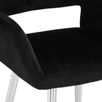 55 Downing Street Martin Chaise de salle à manger moderne en tissu noir