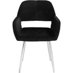 55 Downing Street Martin Chaise de salle à manger moderne en tissu noir