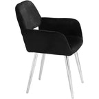 55 Downing Street Martin Chaise de salle à manger moderne en tissu noir
