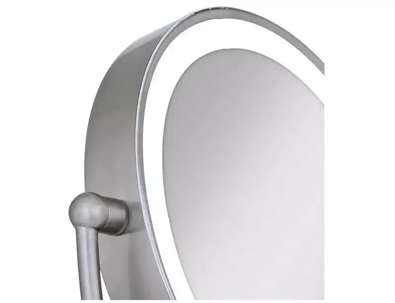 Miroir de courtoisie rond double face à DEL Zadro en nickel satiné
