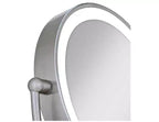 Miroir de courtoisie rond double face à DEL Zadro en nickel satiné
