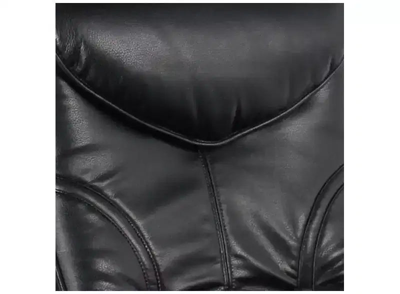 Fauteuil inclinable en cuir BenchMaster Black Swivel Ottoman, fauteuil moderne, ergonomique, inclinable manuellement, réglable pour chambre ou salon