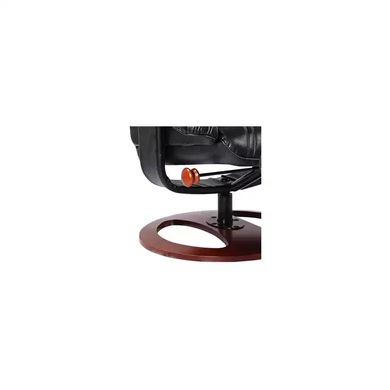 Fauteuil inclinable en cuir BenchMaster Black Swivel Ottoman, fauteuil moderne, ergonomique, inclinable manuellement, réglable pour chambre ou salon